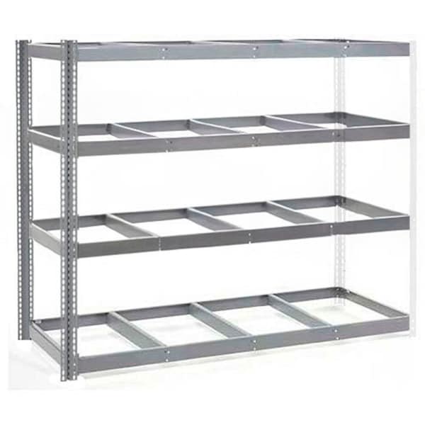 Global Industrial 4 Shelf, Heavy Duty Boltless Shelving, Add On, 96inW x 48inD x 84inH, No Deck 255122GY - main